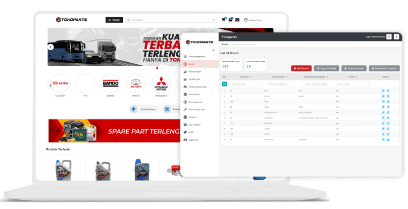 Tokoparts EC Site main image